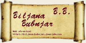 Biljana Bubnjar vizit kartica
